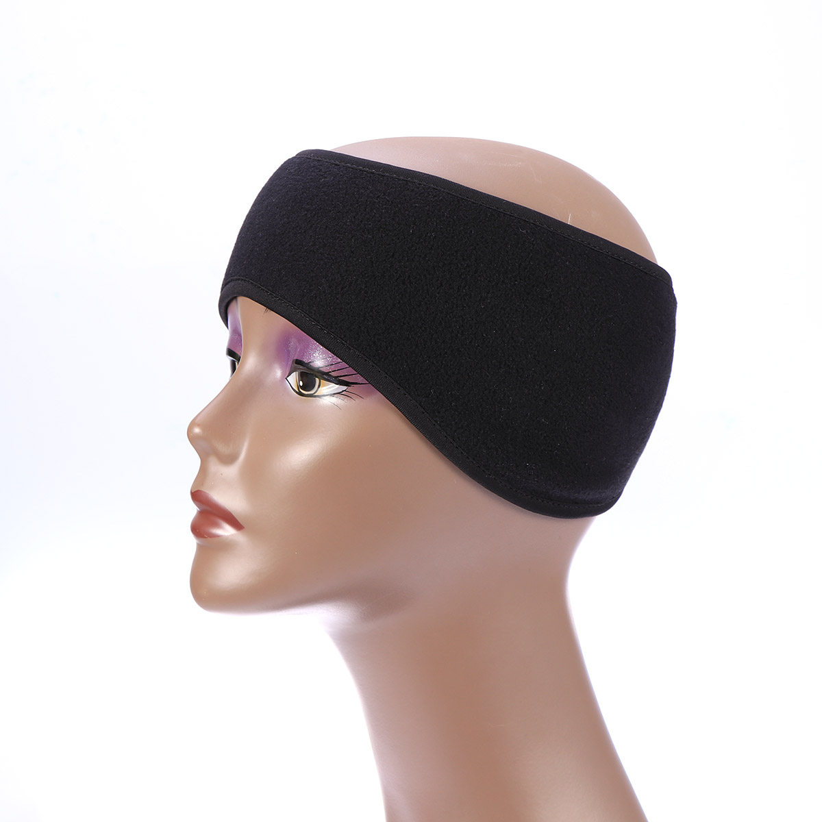 Fleece Ear Warmer Band - ที่คาดผมกันหนาวสีดำ ยูนิเซ็กส์ ผ้าฟลีซ ให้ความอบอุ่น สำหรับฤดูหนาวและสกี ยืดหยุ่น