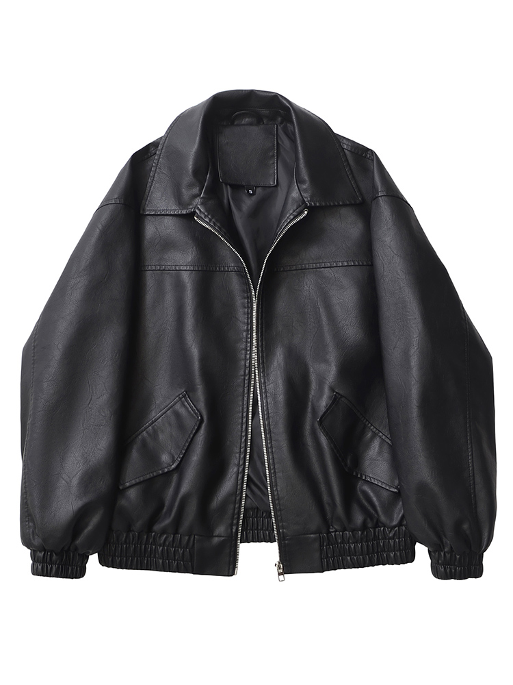 Down Jacket Packable - Ailegogo Streetwear ผู้หญิง Retro หลวมสั้น Pu