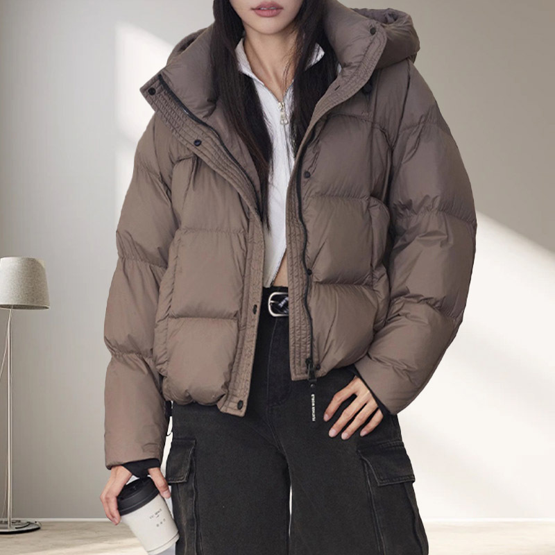 Down Jacket Packable - เสื้อแจ็คเก็ตขนเป็ดสีขาวแบบสั้นสำหรับผู้หญิง เสื้อโค้ทขนเป็ดสำหรับฤดูหนาว สไตล์เกาหลี แฟชั่นเสื้อพัฟเฟอร์ รุ่น JK-138