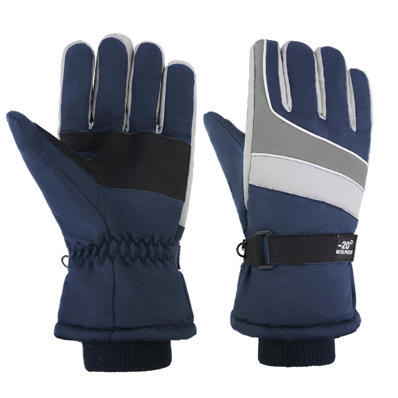 Snow Glove Insulated - ถุงมือสกีฤดูหนาวสำหรับผู้ชาย ป้องกันลม กันหนาว ถุงมือกันหิมะพร้อมสายรัดข้อมือปรับได้ ถุงมือสำหรับเล่นสโนว์บอร์ดและกิจกรรมกลางแจ้ง