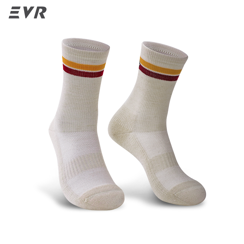 Thermal Sock Wool - ถุงเท้าปั่นจักรยานขนแกะเมอริโน EVR สำหรับฤดูใบไม้ร่วงและฤดูหนาว แห้งเร็ว ให้ความอบอุ่น ความยาวระดับกลางน่อง
