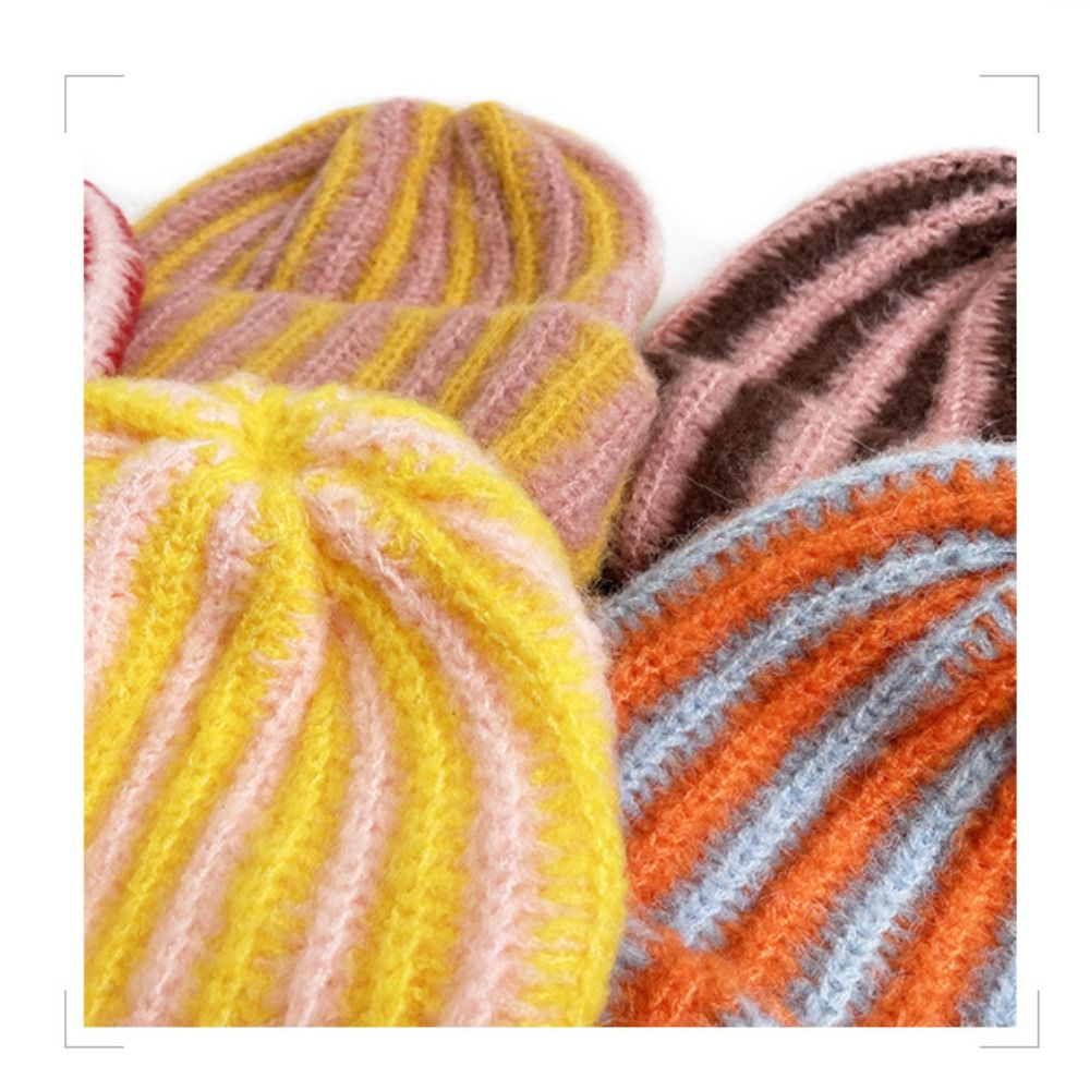 Knit Beanie Hat Warm - หมวกบีนนี่ถักลายใหม่ กันลม กันหนาว ให้ความอบอุ่น ดีไซน์ขอบพับ เหมาะสำหรับปั่นจักรยานกลางแจ้ง