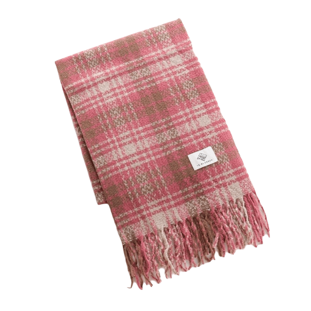 Shawl Wrap Winter - ผ้าพันคอฤดูหนาวแบบลำลอง นุ่ม กันลม ยาว มีพู่ ลายสก็อต