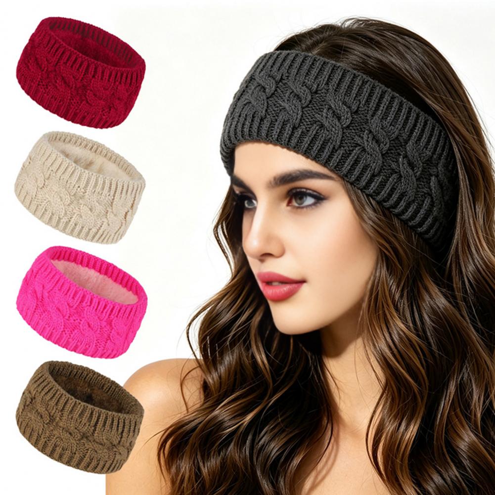 ที่คาดผมถักยืดหยุ่นสำหรับผู้หญ - Fleece Ear Warmer Band บทวิจารณ์และราคา