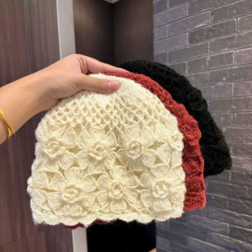หมวกถักมือสองชั้นสไตล์เรโทร ลา - Knit Beanie Hat Warm บทวิจารณ์และราคา