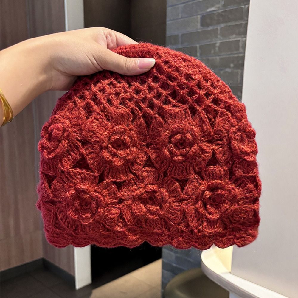 หมวกถักมือสองชั้นสไตล์เรโทร ลา - Knit Beanie Hat Warm บทวิจารณ์และราคา