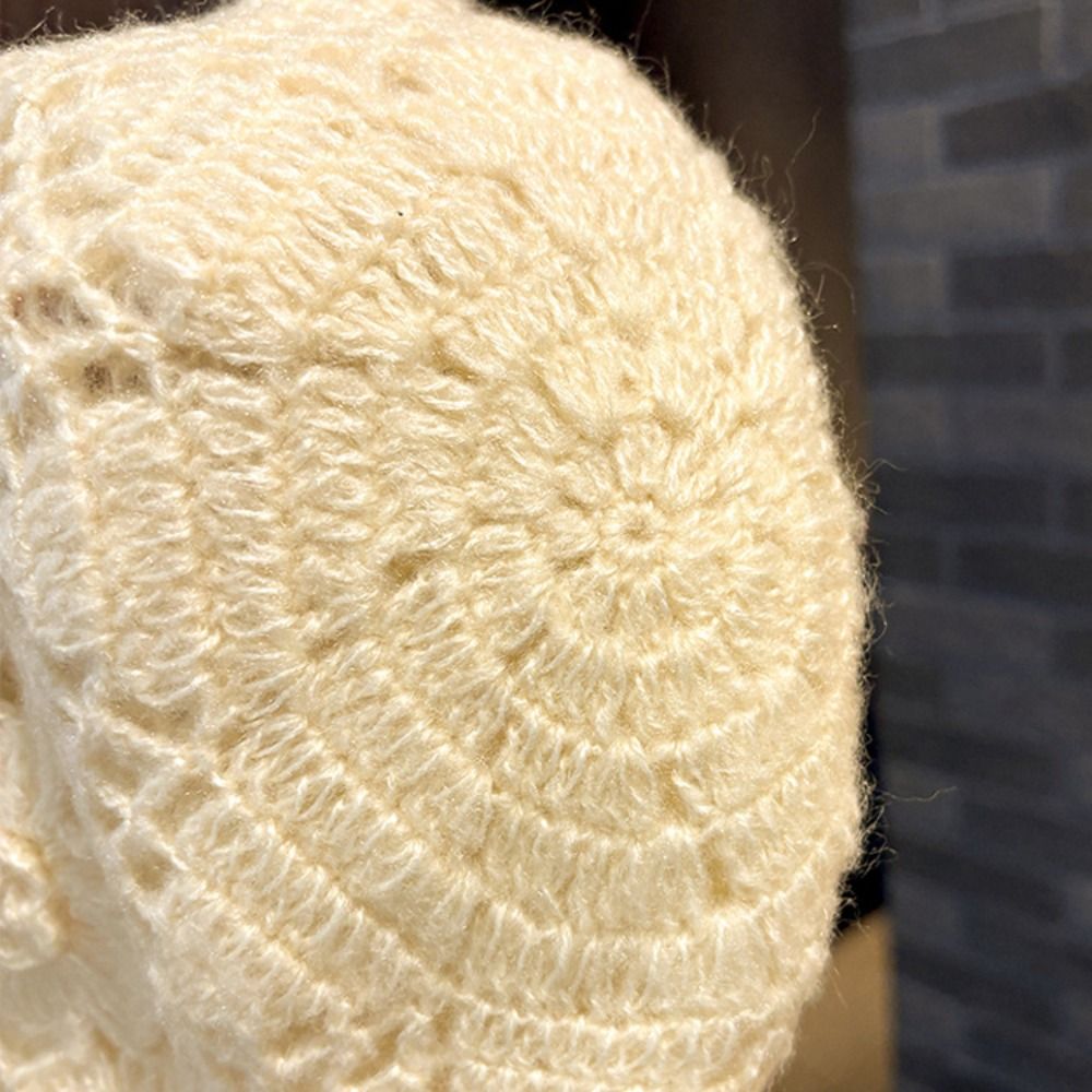 หมวกถักมือสองชั้นสไตล์เรโทร ลา - Knit Beanie Hat Warm บทวิจารณ์และราคา