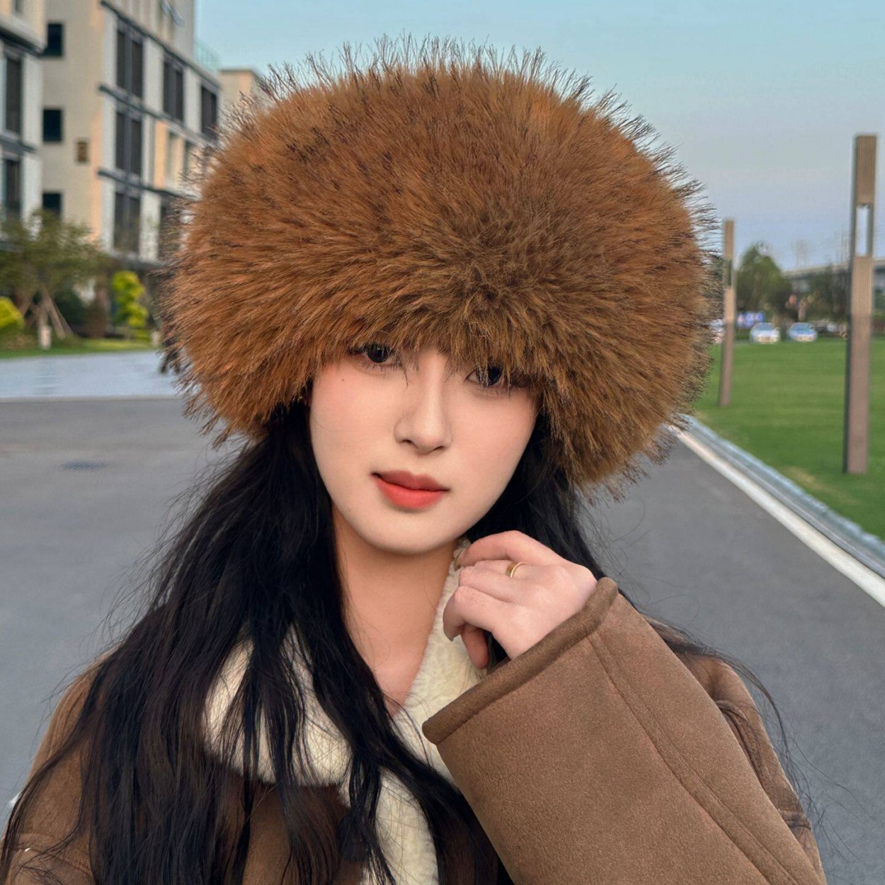 หมวกทรงกลมเปิดด้านบนทำจากขนเฟอ - Knit Beanie Hat Warm บทวิจารณ์และราคา