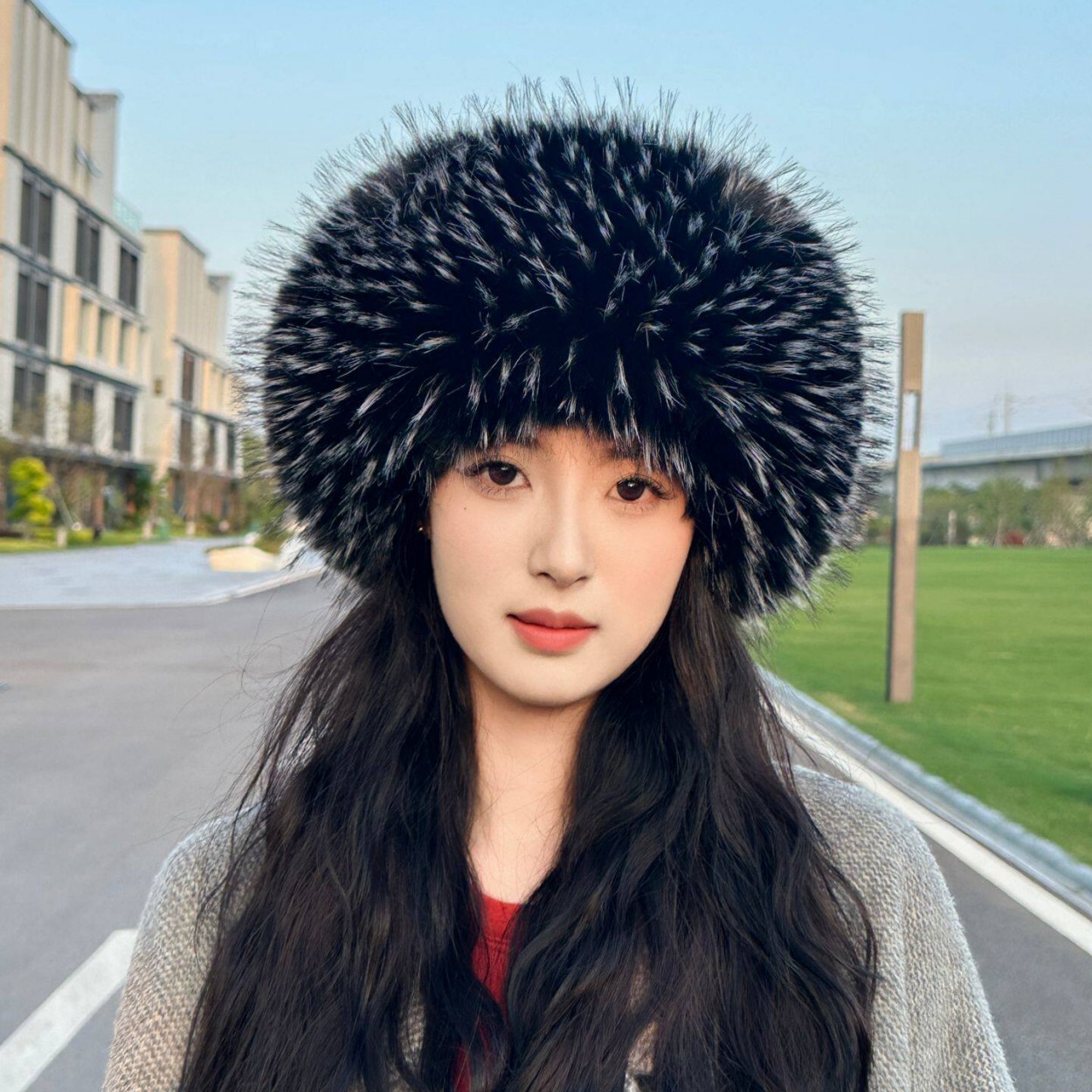 หมวกทรงกลมเปิดด้านบนทำจากขนเฟอ - Knit Beanie Hat Warm บทวิจารณ์และราคา