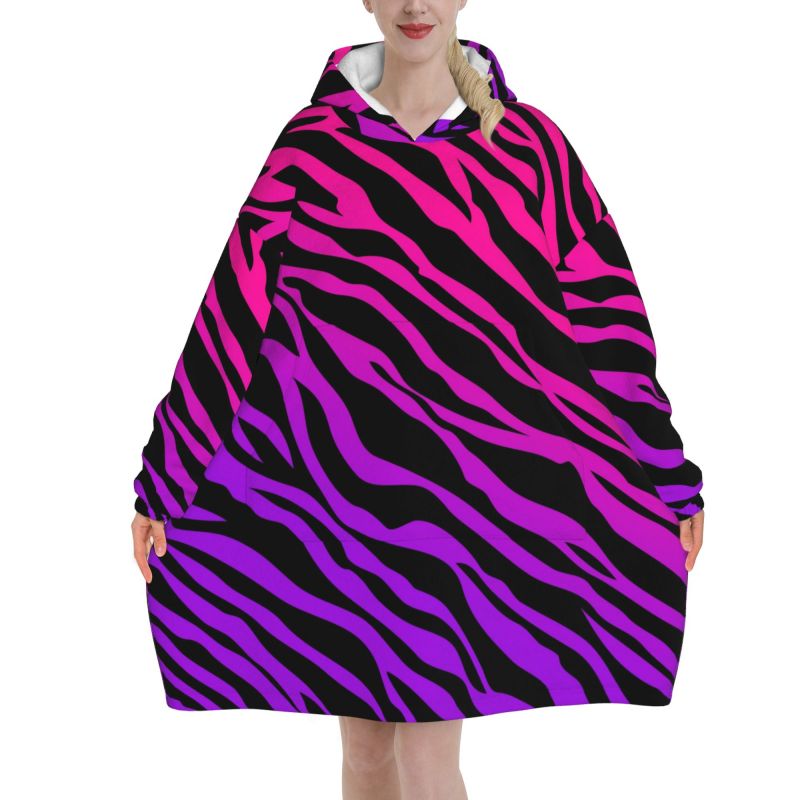 เสื้อคลุมฮู้ดลายม้าลายแบบสวมใส - Sherpa Hoodie Fleece บทวิจารณ์และราคา