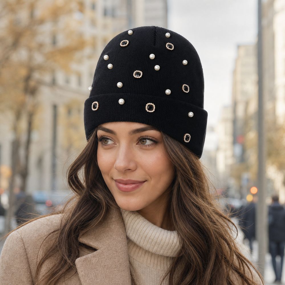หมวกบีนนี่ถักนิตติ้งผ้าฝ้ายแฟช - Knit Beanie Hat Warm บทวิจารณ์และราคา