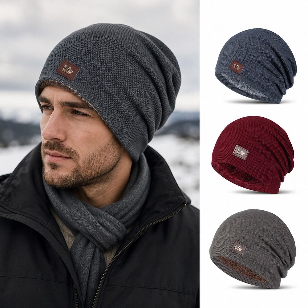 หมวกไหมพรมบุขนแกะอุ่นสบาย สไตล - Knit Beanie Hat Warm บทวิจารณ์และราคา