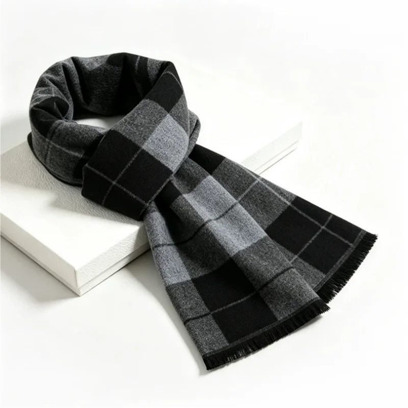 1 ชิ้น ผ้าพันคอผู้ชาย ลายตาราง - Wool Scarf Men บทวิจารณ์และราคา