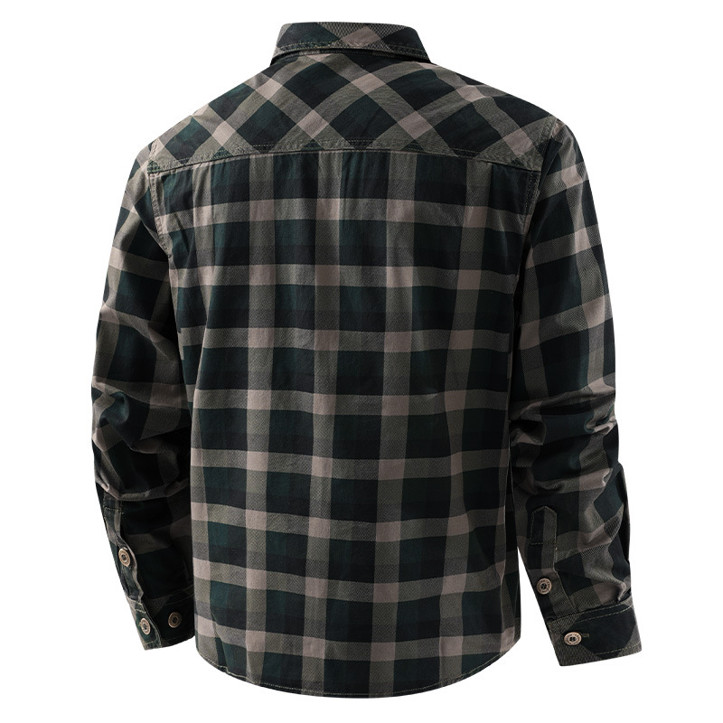 เสื้อเชิ้ตลายสก๊อตผู้ชาย เสื้อ - Flannel Shirt Lined บทวิจารณ์และราคา