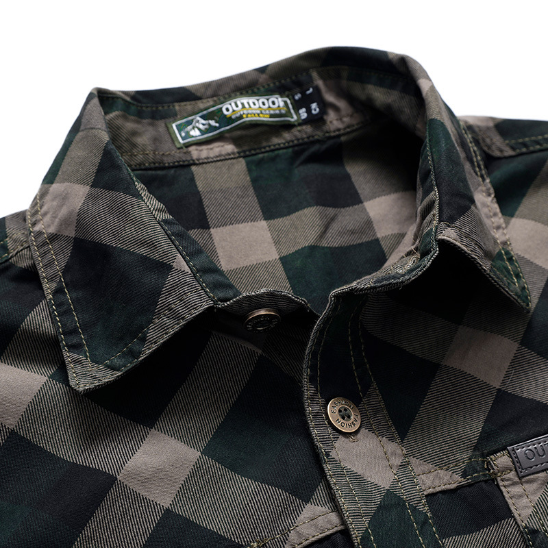 เสื้อเชิ้ตลายสก๊อตผู้ชาย เสื้อ - Flannel Shirt Lined บทวิจารณ์และราคา