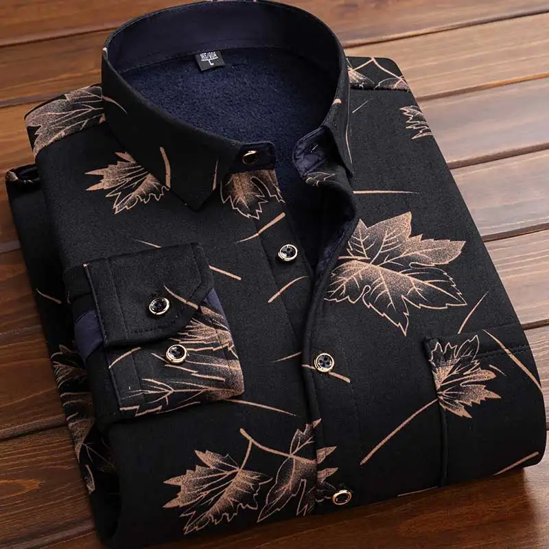เสื้อเชิ้ตผ้าฟลีซผู้ชาย ฤดูใบไ - Flannel Shirt Lined บทวิจารณ์และราคา