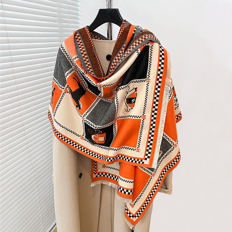 ผ้าพันคอแคชเมียร์ลายม้าสุดหรู  - Shawl Wrap Winter บทวิจารณ์และราคา