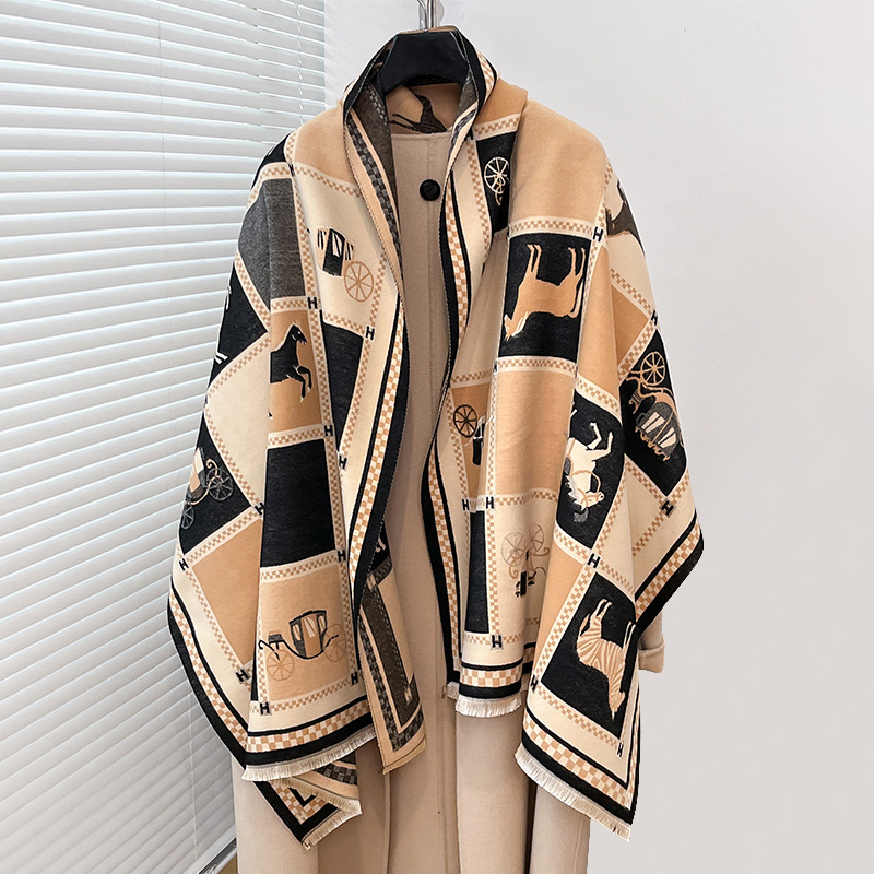ผ้าพันคอแคชเมียร์ลายม้าสุดหรู  - Shawl Wrap Winter บทวิจารณ์และราคา